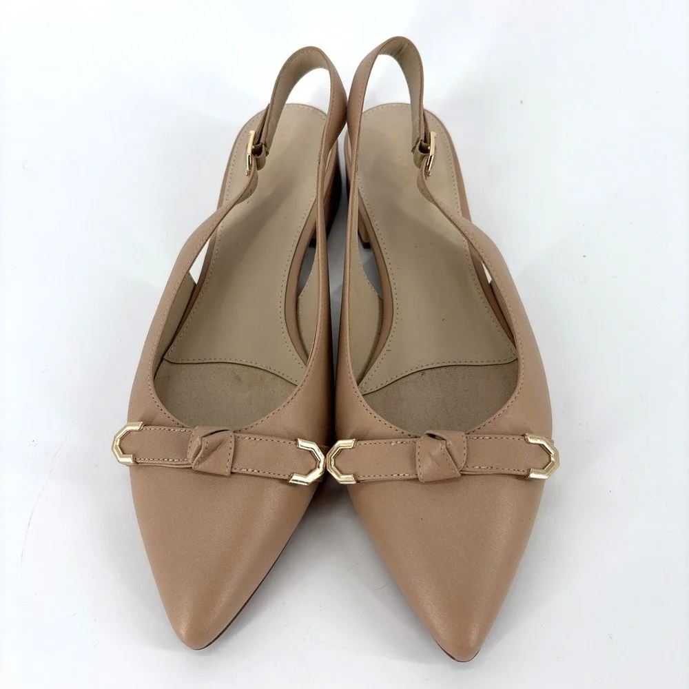 Cole Haan Menlo Skimmer Women's 10.5B Nude Pointed Toe Slingback Flats